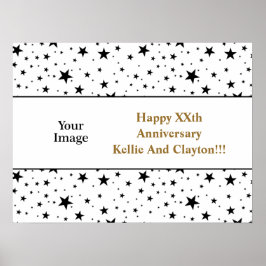 Angepasstes Weißes/Schwarzes Foto-Jubiläum Poster