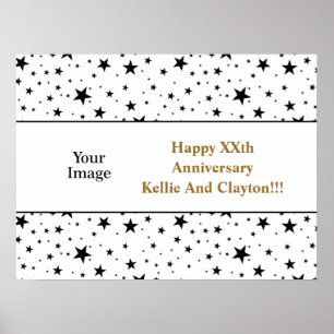 Angepasstes Weißes/Schwarzes Foto-Jubiläum Poster