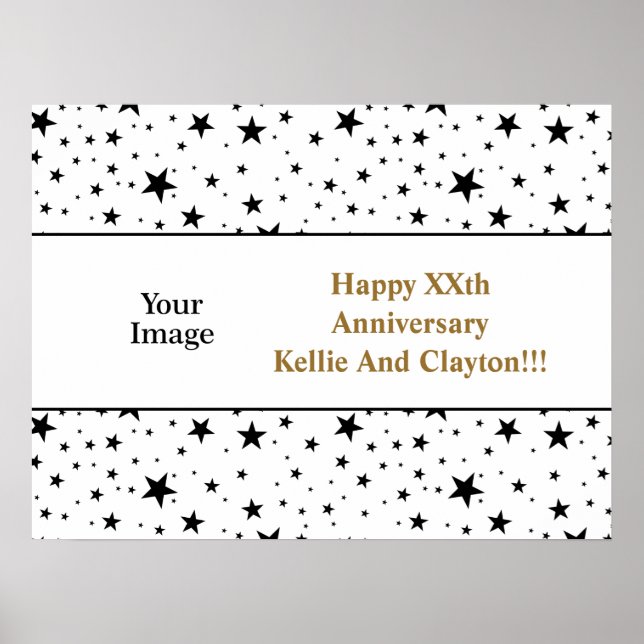 Angepasstes Weißes/Schwarzes Foto-Jubiläum Poster (Vorne)