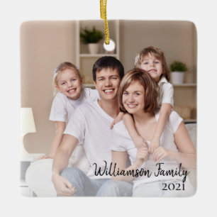 Angepasstes zweiseitiges Foto-Kalligrafie-Skript Keramikornament