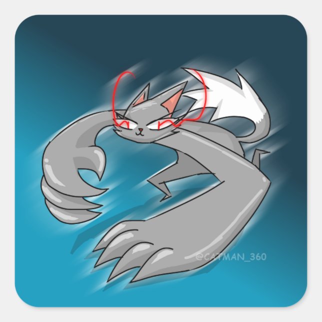 ANGER CAT QUADRATISCHER AUFKLEBER (Vorderseite)