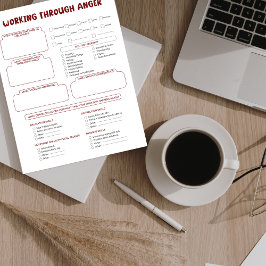 Anger Worksheet Notepad für Trauer und Wut Notizblock