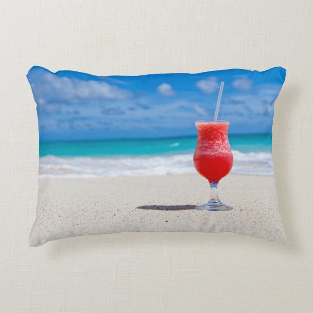 Angerautes Polyester Dekokissen (Vorderseite)