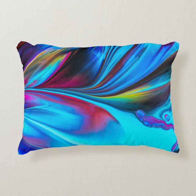 Angerautes Polyester Dekokissen (Vorderseite)