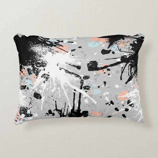 Angerautes Polyester Dekokissen (Vorderseite)