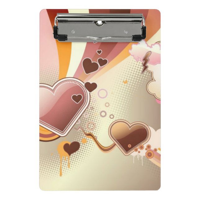 Angeredeter Entwurfshintergrund Mini Klemmbrett (Vorderseite)