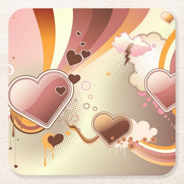 Angeredeter Entwurfshintergrund Rechteckiger Pappuntersetzer (Vorderseite)