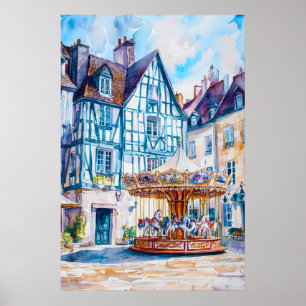 Angers Aquarell Reise Nationaler Skigebiet-Poster Poster