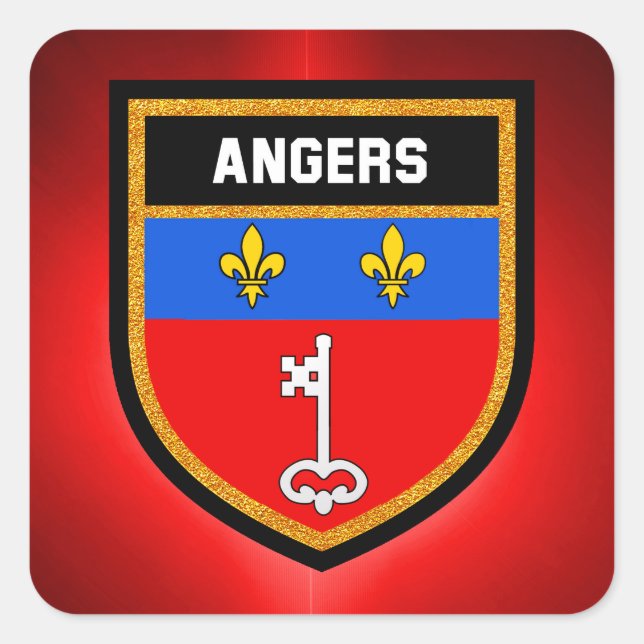 Angers Flag Quadratischer Aufkleber (Vorderseite)