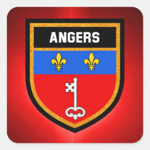 Angers Flag Quadratischer Aufkleber