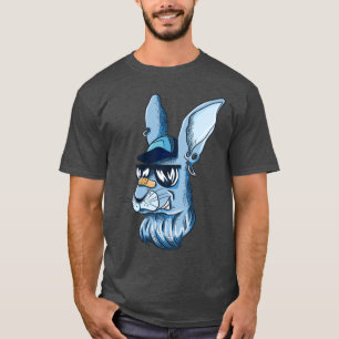 Angesagt Blue Edgy Bunny T-Shirt
