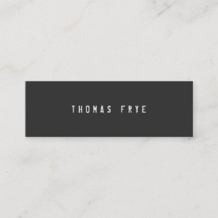 Angesagt Cool und Edgy, einfach schwarz Minimalist Mini Visitenkarte