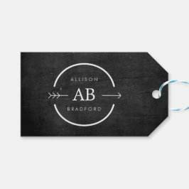 ANGESAGT- & EDGY-MONOGRAM-LOGO mit ARROW auf SCHWA Geschenkanhänger