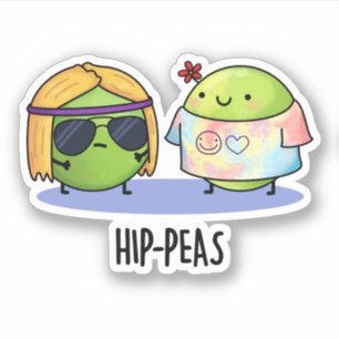 Angesagt-erbse Funny Hippie Peas Pun Aufkleber