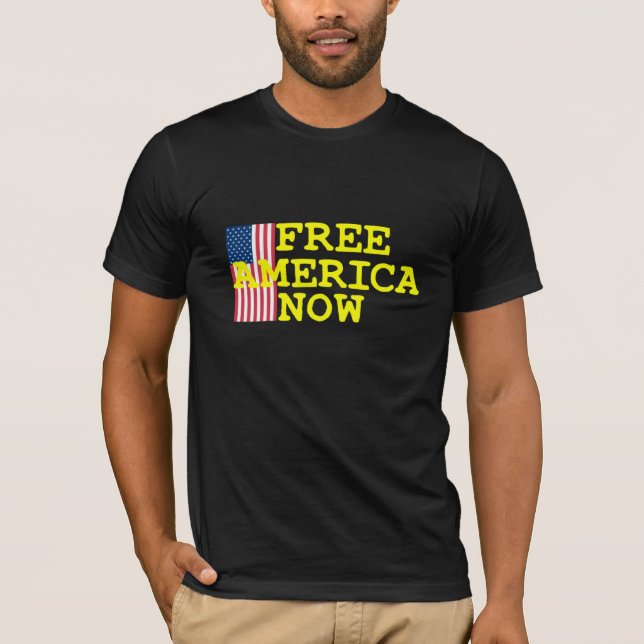 Angesagt Free America Now T - Shirt Design, USA Fr (Vorderseite)