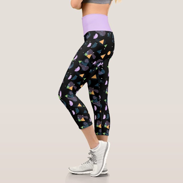 Angesagt geometrische moderne Abstrakte Muster auf Capri Leggings (Links)