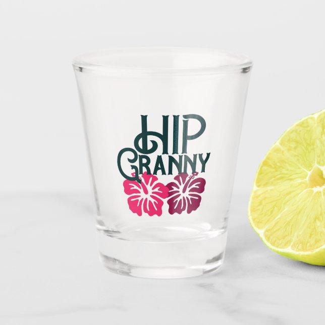 Angesagt-Granny Schnapsglas (Vorderseite)