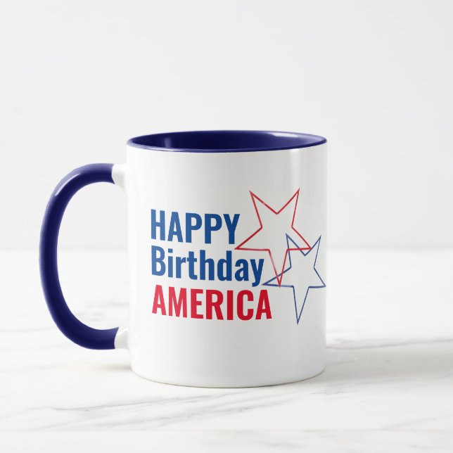 Angesagt Happy Birthday America 4. Juli USA Patrio Tasse (Links)