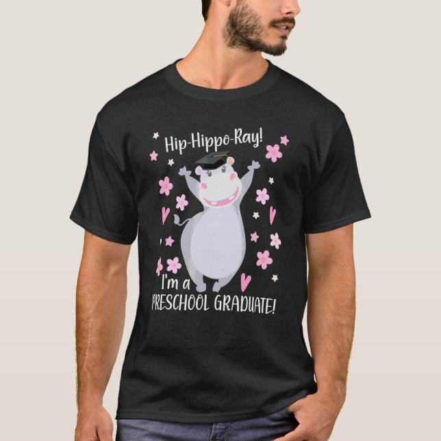 Angesagt Hippo Ray Hippo Vorschulabschluss Niedlic T-Shirt (Vorderseite)