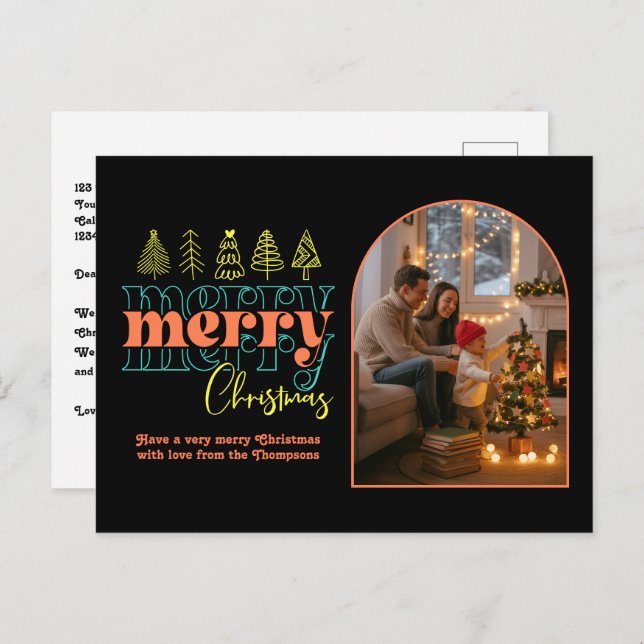 Angesagt Holiday Cosy Arch Foto Frohe Weihnachten (Vorne/Hinten)