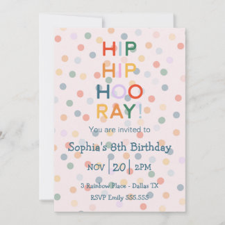 Angesagt Hooray Boy Girl Geburtstagsparty Rainbow Einladung