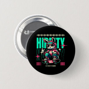Angesagt-Hop-Hoppity - Skater Bunny Oster Button
