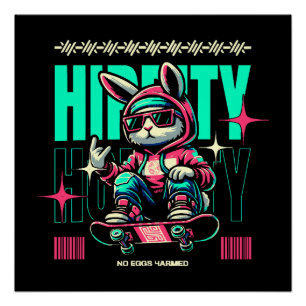 Angesagt-Hop-Hoppity - Skater Bunny Oster Poster