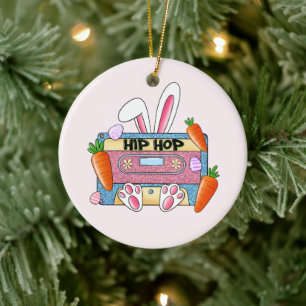 Angesagt-Hop Ostergeblasenes Mixtape - Retro Casse Keramik Ornament