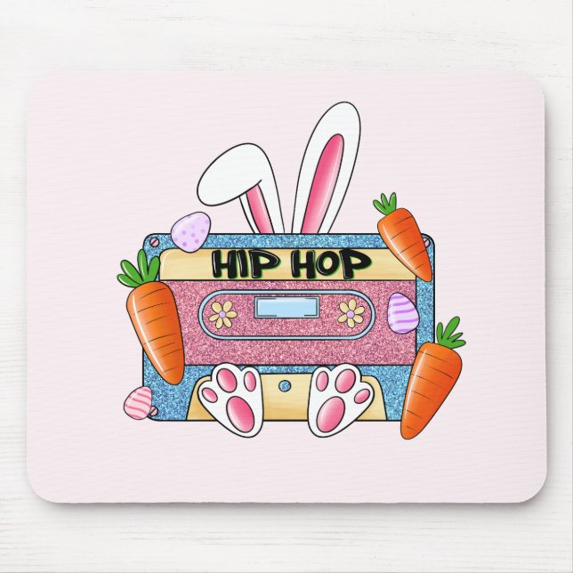 Angesagt-Hop Ostergeblasenes Mixtape - Retro Casse Mousepad (Vorne)