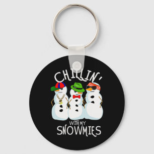 Angesagt-Hop Weihnachtsmusik Snowman Chillin mit m Schlüsselanhänger