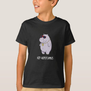 Angesagt-Hopotamus Funny Hippo Pun Dark BG T-Shirt