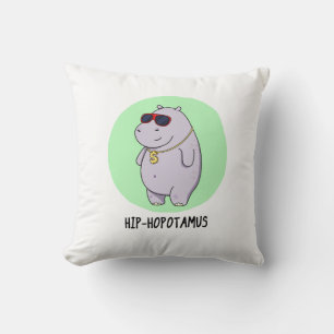 Angesagt-Hopotamus Funny Hippo Pun Kissen