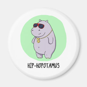 Angesagt-Hopotamus Funny Hippo Pun Magnet