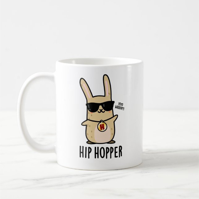 Angesagt Hopper Funny Bunny Rabbit Puff Kaffeetasse (Links)