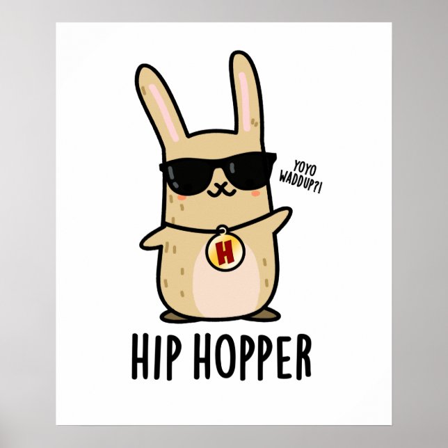 Angesagt Hopper Funny Bunny Rabbit Puff Poster (Vorne)