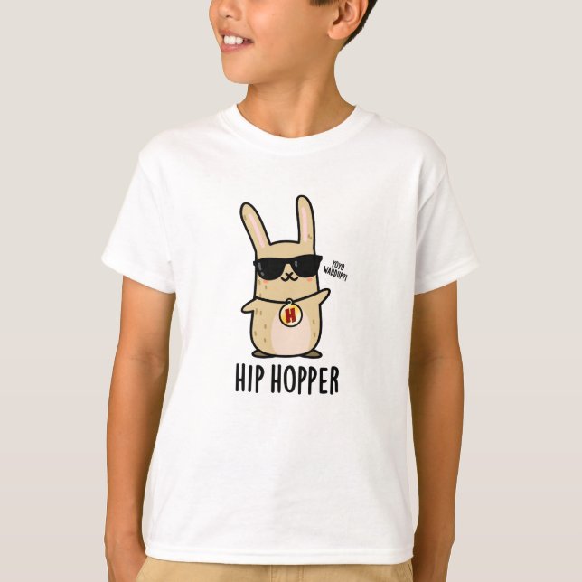 Angesagt Hopper Funny Bunny Rabbit Puff T-Shirt (Vorderseite)