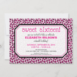 Angesagt Leopard Sweet 16 Geburtstagsparty Einladu Einladung