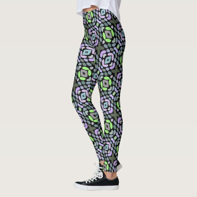 Angesagt Light Blue Pink Lila Lime Green Tribal Ar Leggings (Links)