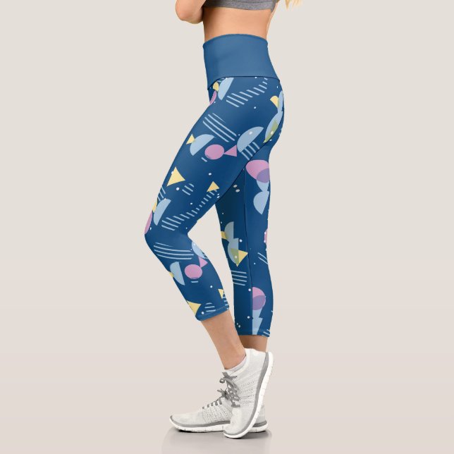 Angesagt Modernes Abstraktes geometrisches 50er Ar Capri Leggings (Links)