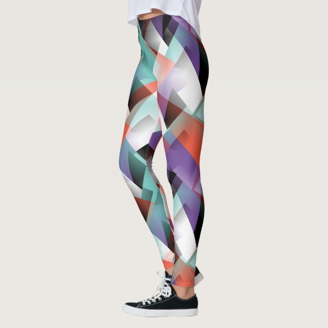 Angesagt Modernes Abstraktes Mosaikkunstmuster Leggings (Links)