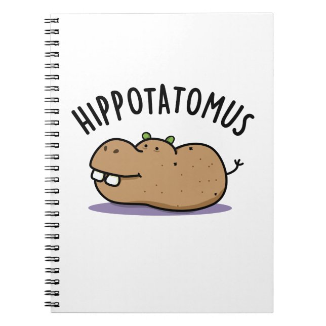Angesagt-Potato-mus Funny Hippo Pun Notizblock (Vorderseite)