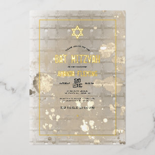 Angesagt Street Urban Bat Mitzvah Foil Einladung
