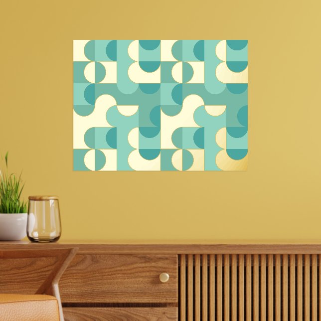 Angesagte Abstrakte Circles Wavy Gold Mosaik Art M Foliendrucke (In Situ (Wohnzimmer))