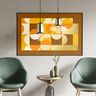 Angesagte Abstrakte Circles Wavy Gold Mosaik Art M Foliendrucke