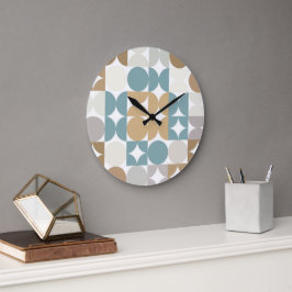 Angesagte Abstrakte Halbkreise Industrielle Fusion Große Wanduhr