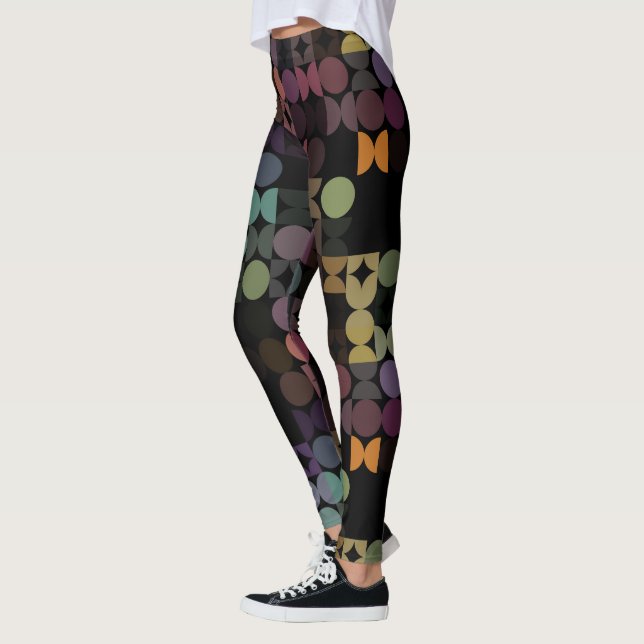 Angesagte Abstrakte Halbkreise Industrielle Fusion Leggings (Links)
