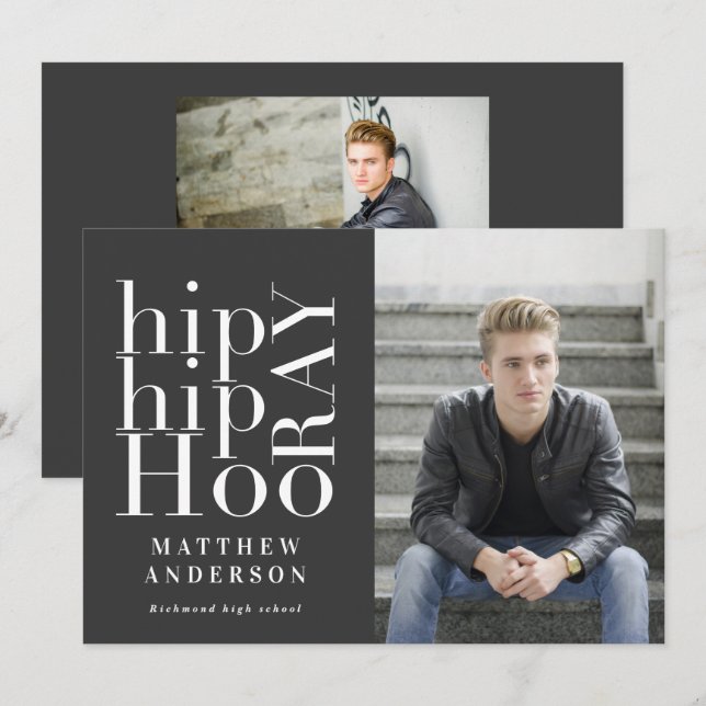 Angesagte angesagt-Hooray-Foto-Graduierungsparty M Ankündigung (Vorne/Hinten)