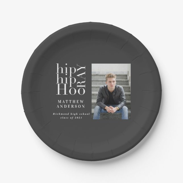 Angesagte angesagte Foto-Abschlussfeier Pappteller (Vorderseite)