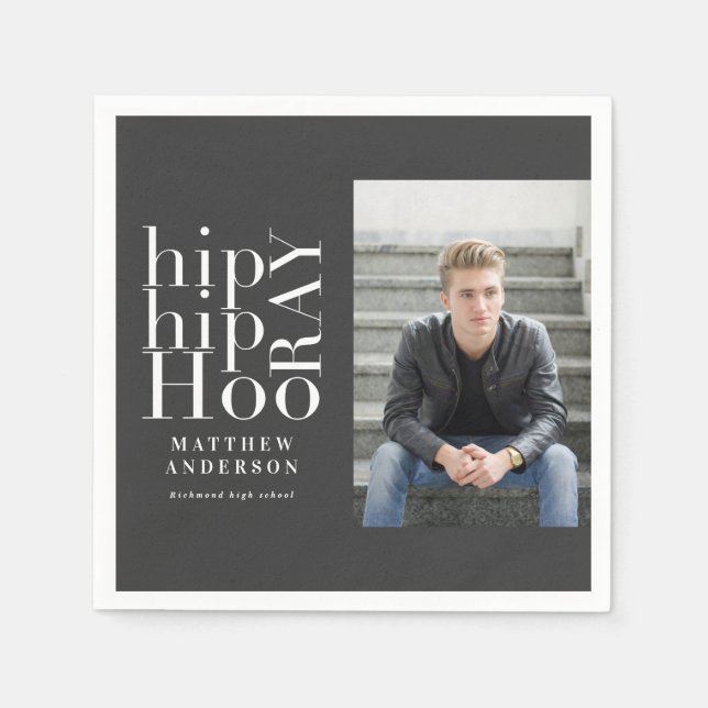 Angesagte angesagte Foto-Abschlussfeier Serviette (Vorderseite)