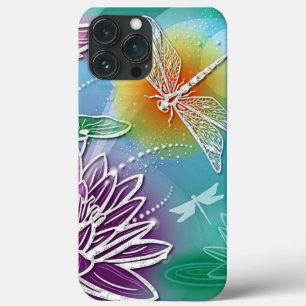 Angesagte Libelle Hübsch Moderne Sommerblumen Kuns iPhone 13 Pro Max Hülle